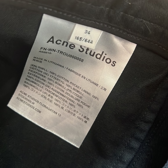 ACNE black high waisted wide-legged cropped tailored trouser pants - Picture 4 of 4